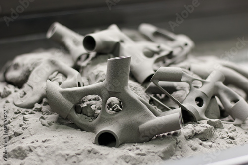 3D printed parts designed by structural generative design, topology optimization photo