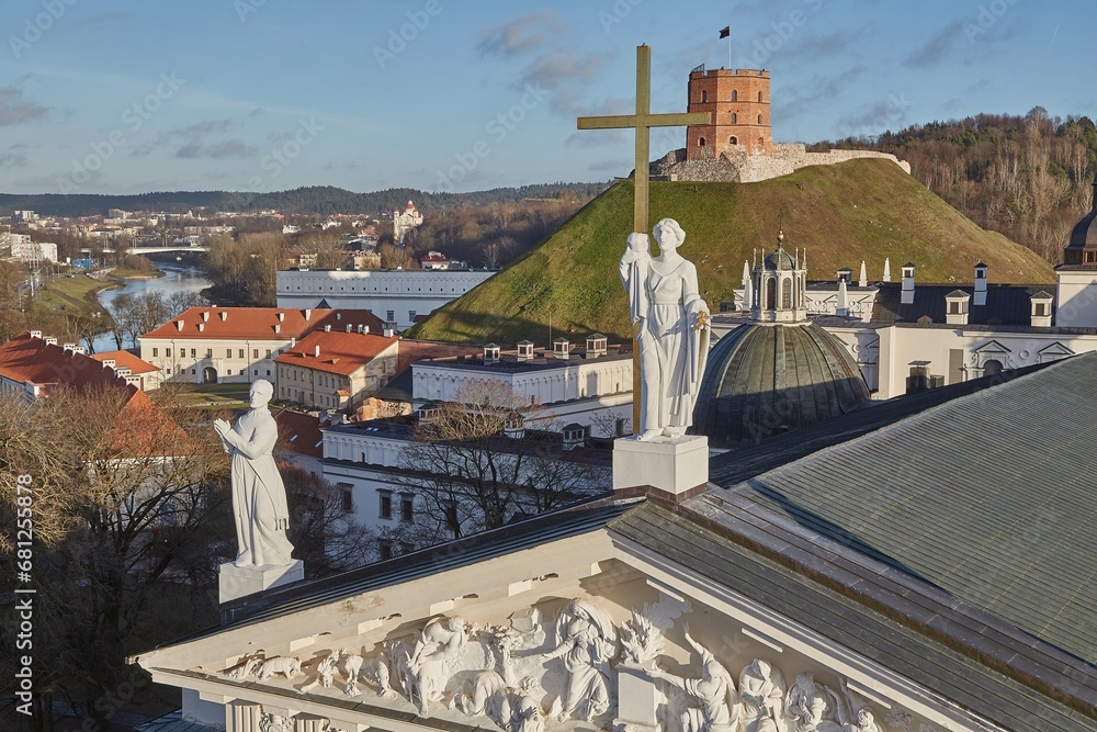 Obraz premium Vilnius cathedral view from above