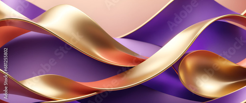 Wallpaper Mural Close-up colorful wave 3D Render abstract ribbon. Torontodigital.ca