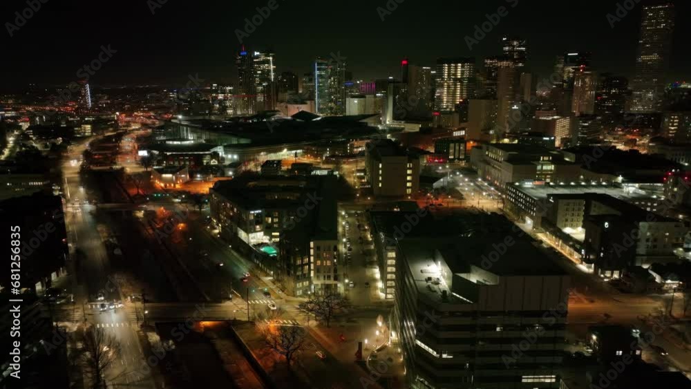 City Night - Denver Drone Right Flypath City Night - Denver Drone Right Flypath