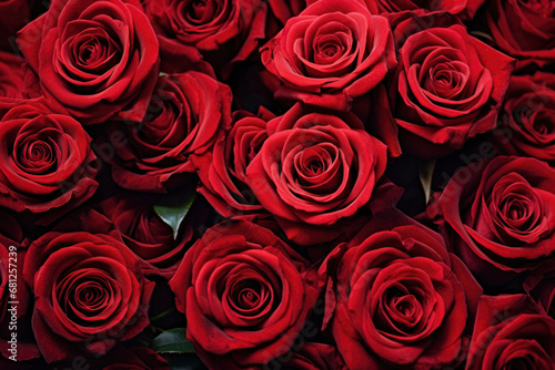 Red rose flower bunch background
