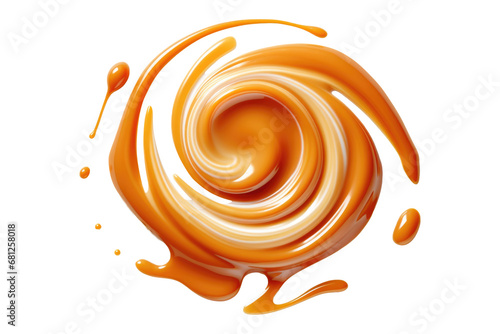 A caramel swirl isolated on transparent background. photo