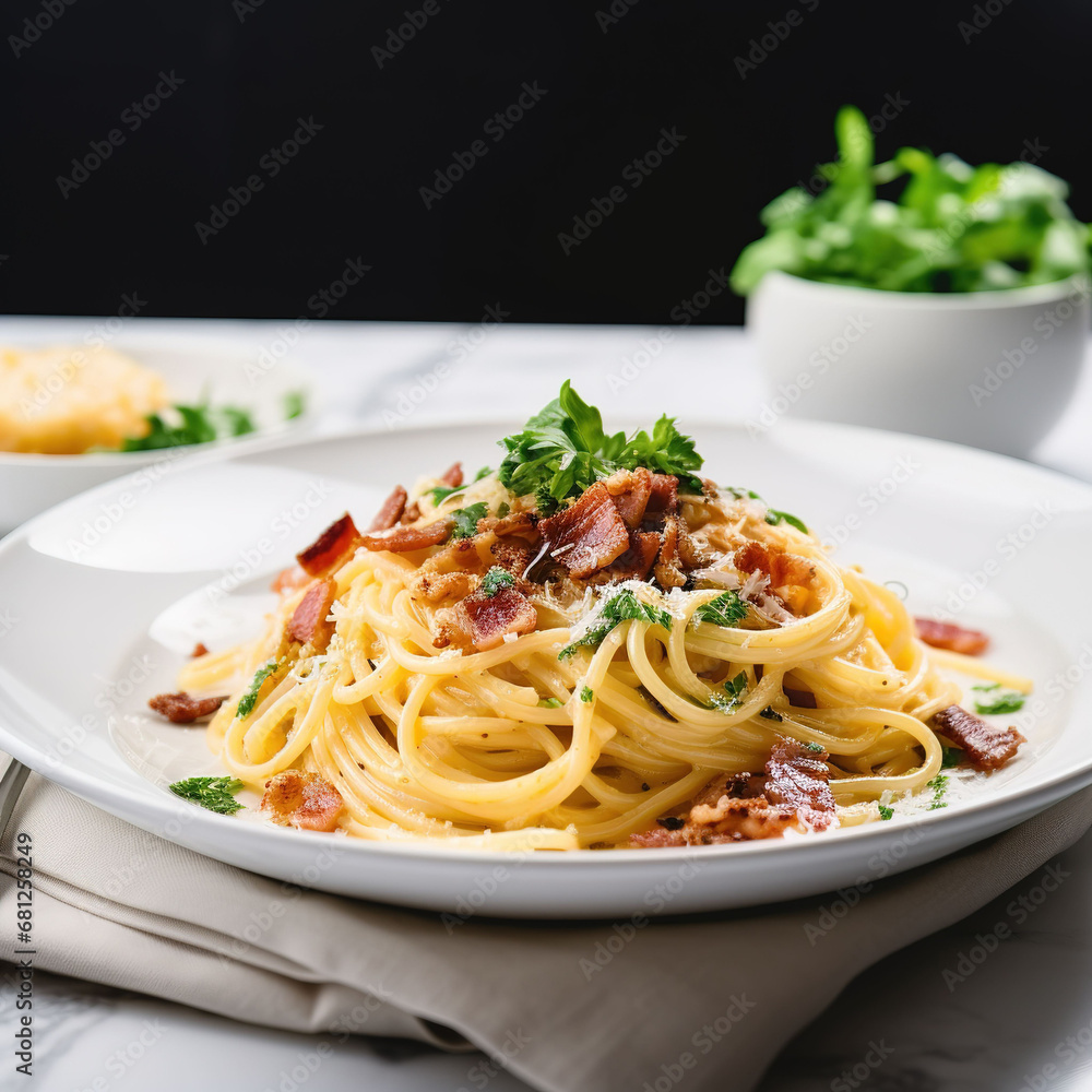 delicious spaghetti on a white background delicious spaghetti on a white background