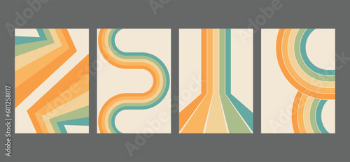 retro vintage 70s style stripes background poster lines.
