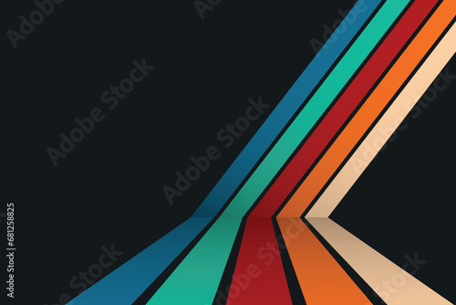 Vintage Striped Backgrounds, Posters, Banner Samples, retro vintage 70s style stripes background poster lines.