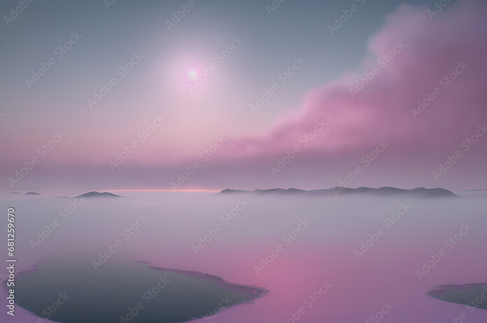 Fototapeta premium Winter cozy and atmospheric landscape,Generative AI