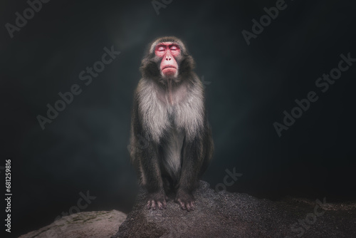 Billede på lærred Japanese Macaque or Snow Monkey (macaca fuscata)