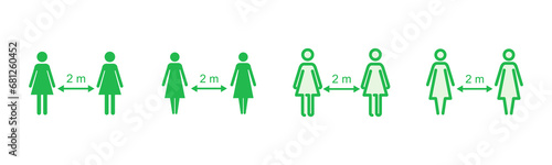 Social distancing icon set. social distance icon. self quarantine sign