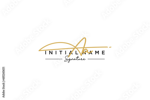 Initial AA signature logo template vector. Hand drawn Calligraphy lettering Vector illustration. photo