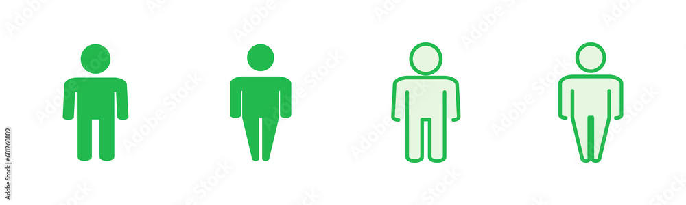 Man icon set. male icon vector. human symbol Man icon set. male icon vector. human symbol