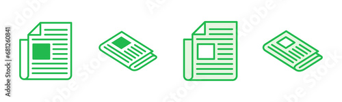 Newspaper icon set. news paper vector sign