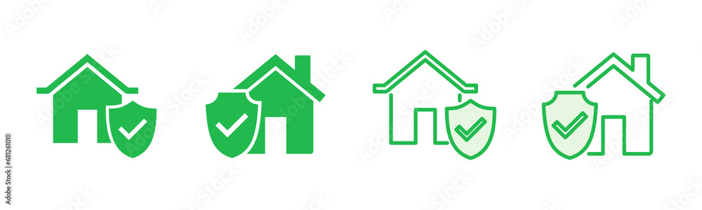 House insurance icon set. house protection icon.