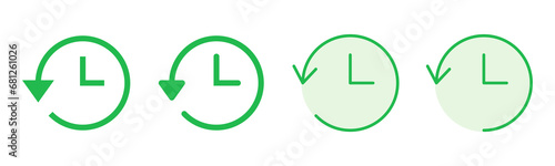 History icon set. recent event history