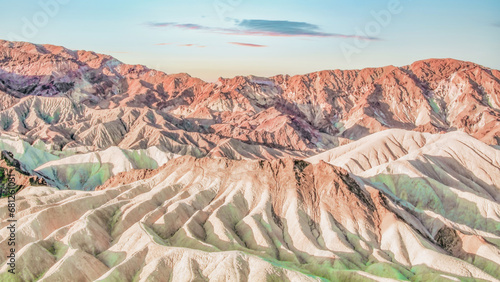 Zabriskie Point is a part of Amargosa Range located east of Death Valley in Death Valley National Park in California