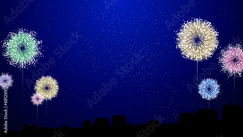 打ち上げ花火のベクター背景素材