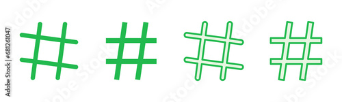 Hashtag icon set. hashtag symbol