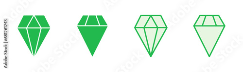 Diamond icon set. diamond gems vector icon.