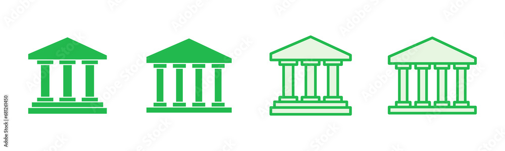 Bank icon set. bank vector icon, museum, university Bank icon set. bank vector icon, museum, university