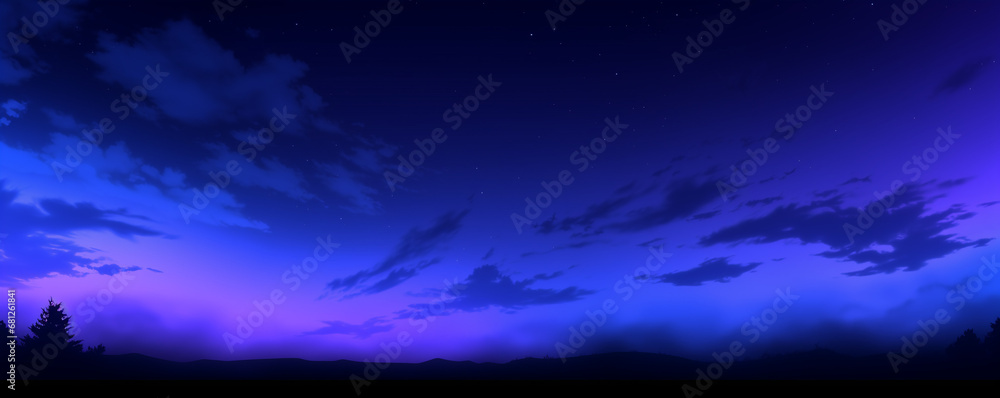 Sunset or sunrise sky. Magic night sky with pink and purple clouds. Beautiful nature concept. Design for textile, fabric, paper, print, banner	