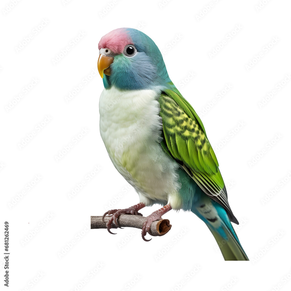 An Isolated Parakeet on a Transparent background