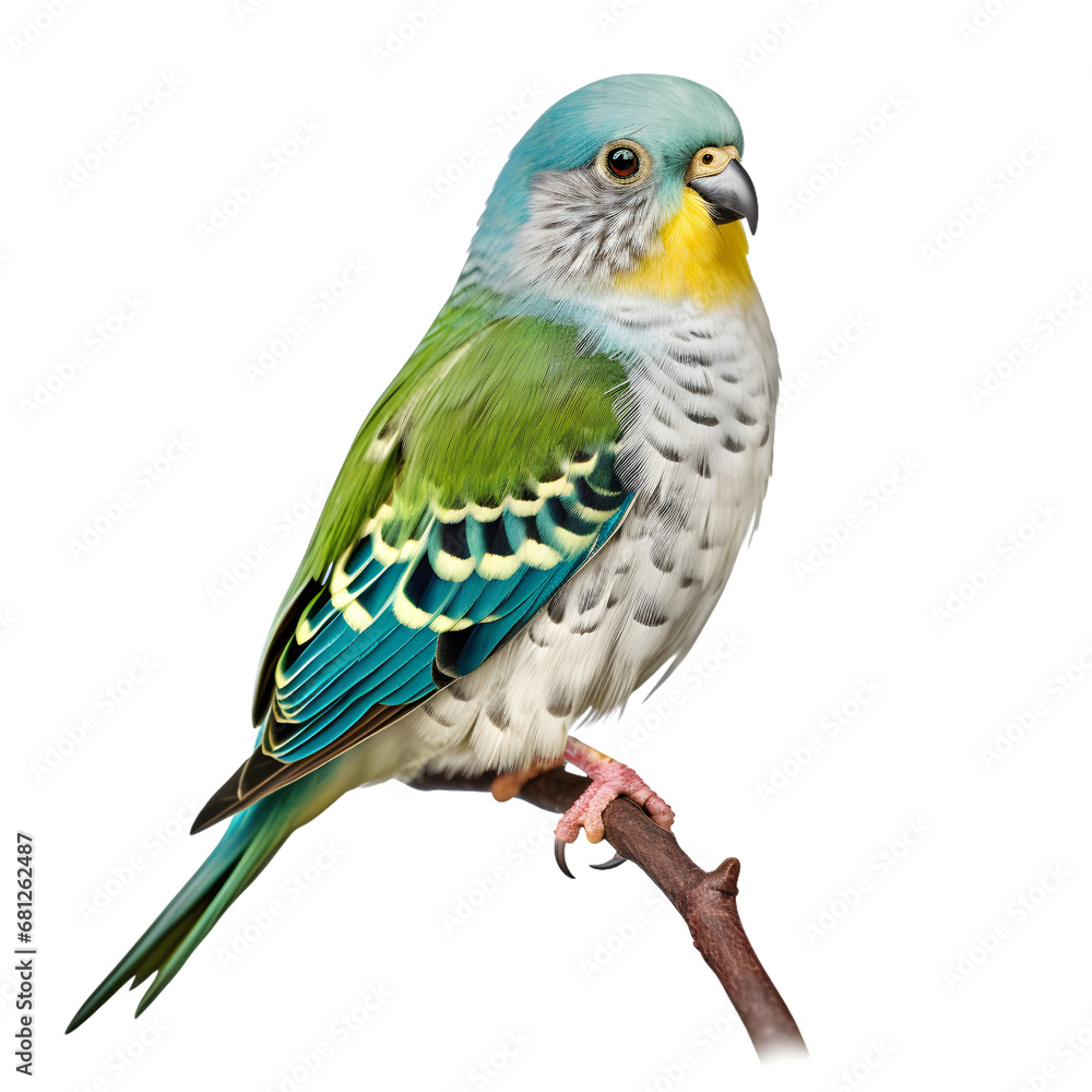 An Isolated Parakeet on a Transparent background