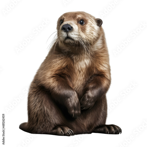 An Isolated Otter on a Transparent background