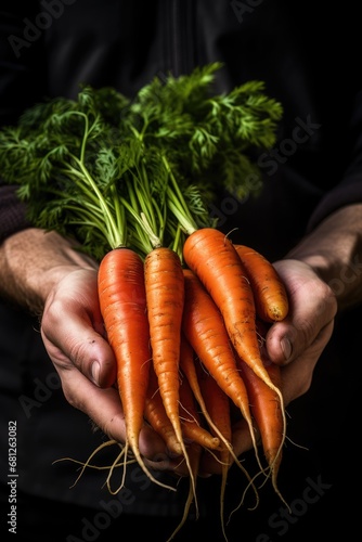 Farmers hand holding a fres...