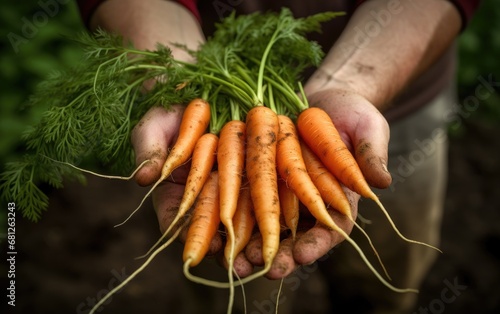 Farmers hand holding a fres...