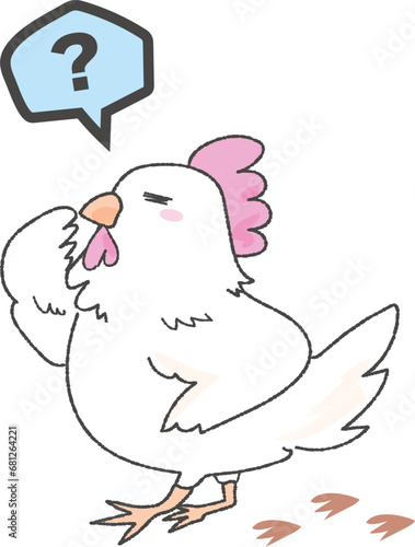 3歩歩いて忘れるニワトリのゆるいキャラクター1