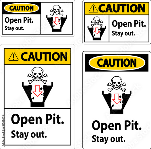 Caution Sign Open Pit, Stay Out