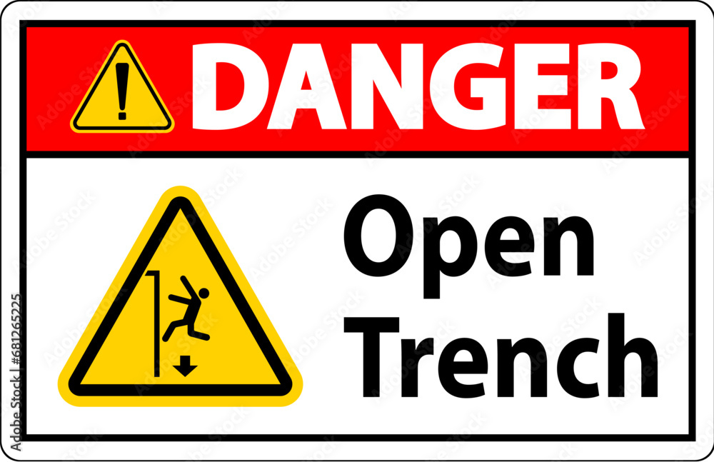 Danger Sign Open Trench Danger Sign Open Trench
