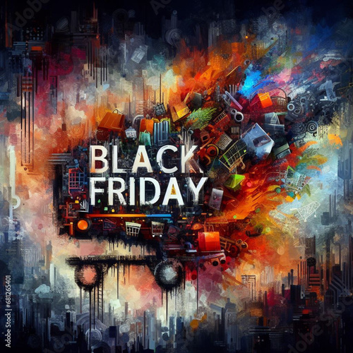 black friday illustration　ブラックフライデーのイラスト photo