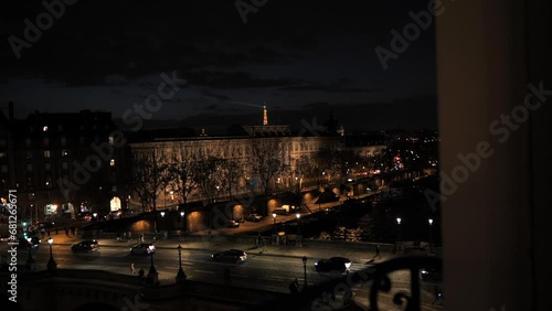 Typical famous Paris view by night (Pont-Neuf)