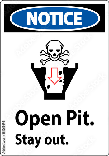Notice Sign Open Pit, Stay Out
