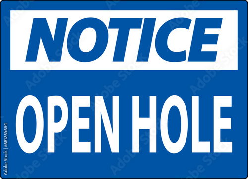 Notice Sign Open Holes
