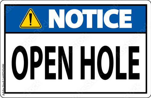 Notice Sign Open Holes