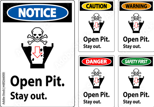 Warning Sign Open Pit, Stay Out