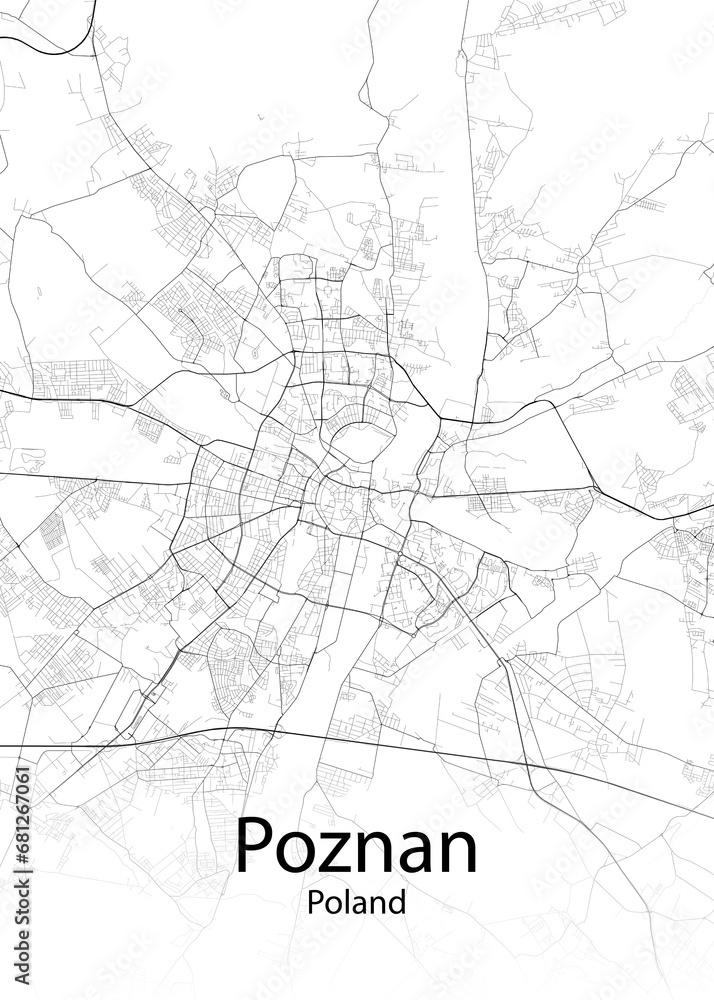 Poznan Poland minimalist map