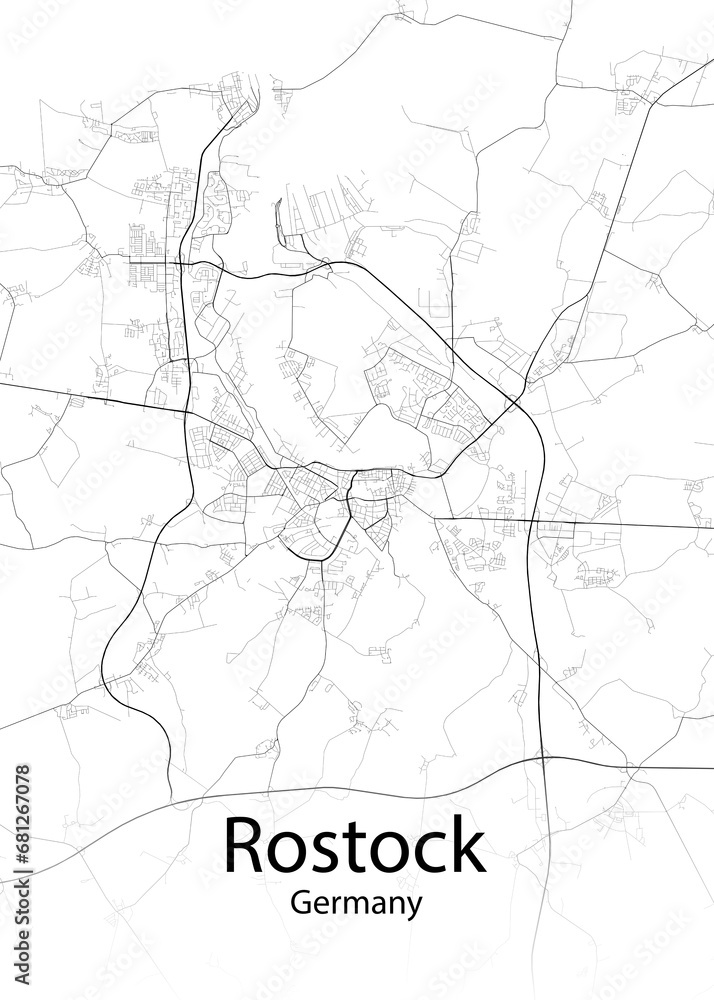 Rostock Germany minimalist map