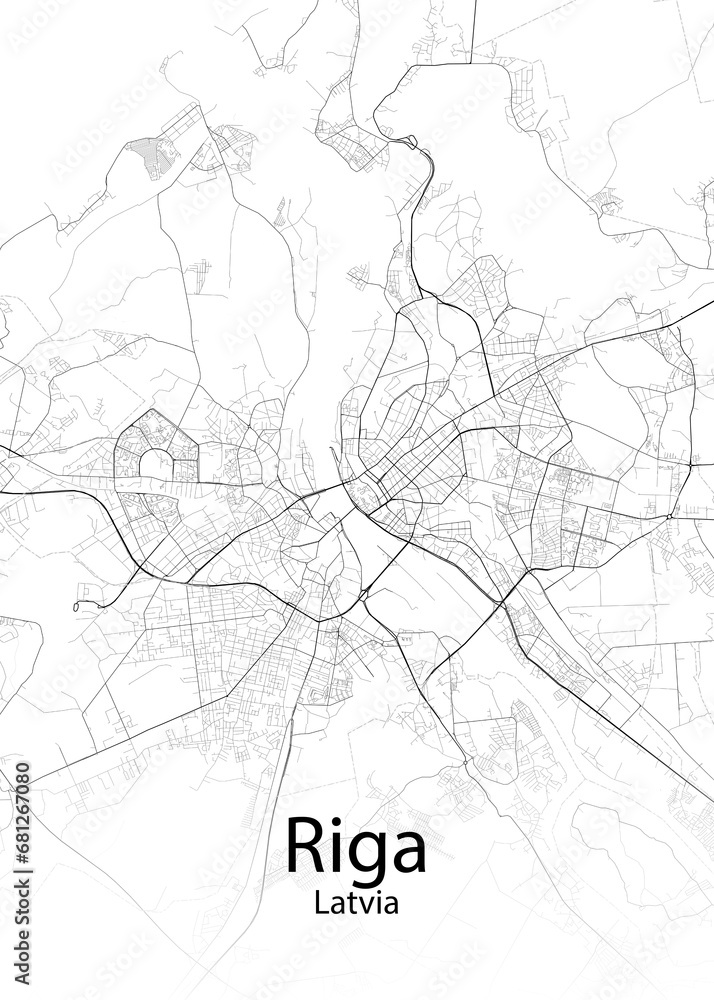 Riga Latvia minimalist map