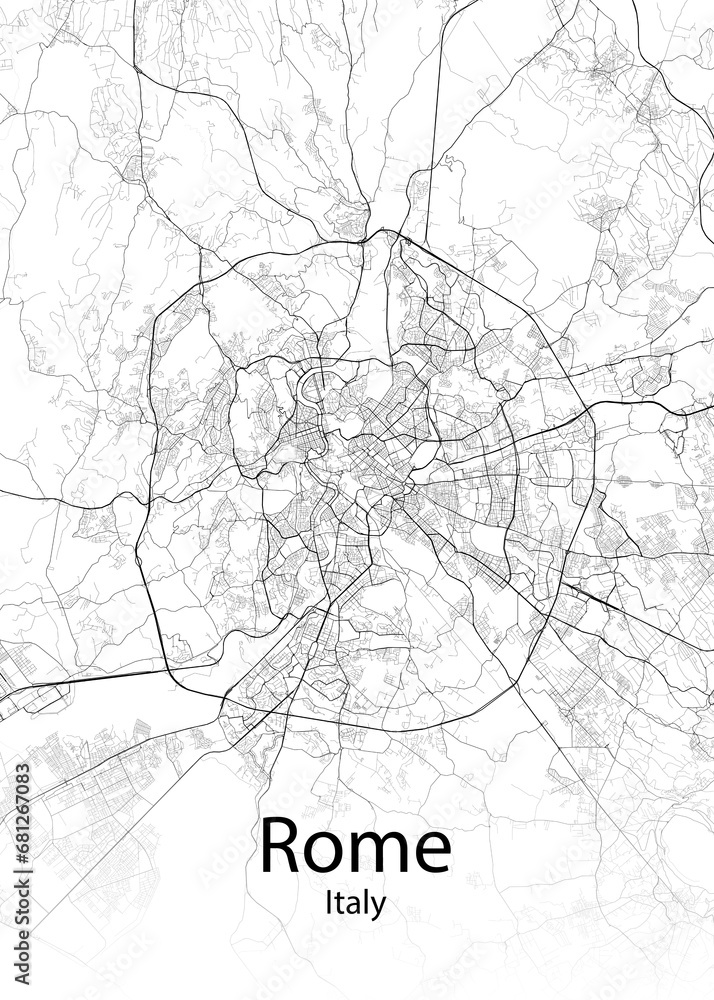 Rome Italy minimalist map - obrazy, fototapety, plakaty 