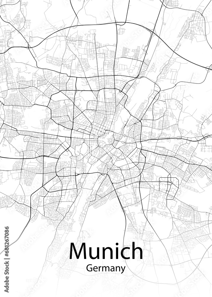 Naklejka premium Munich Germany minimalist map