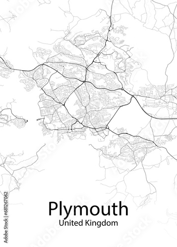 Plymouth United Kingdom minimalist map