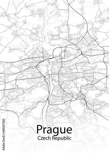 Prague Czech Republic minimalist map