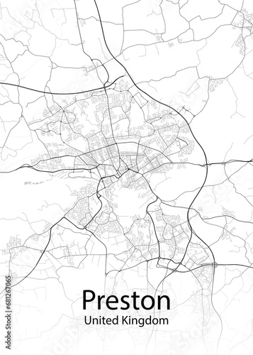 Preston United Kingdom minimalist map
