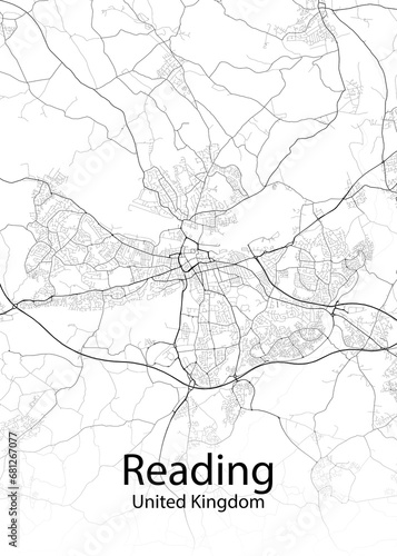 Reading United Kingdom minimalist map