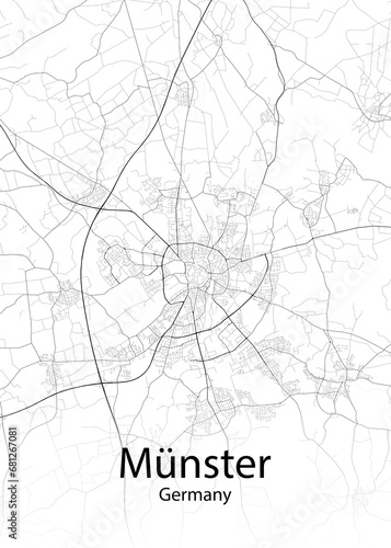 Münster Germany minimalist map photo