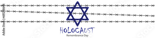 International Holocaust Remembrance Day vector. Star of David . January 27. Important day