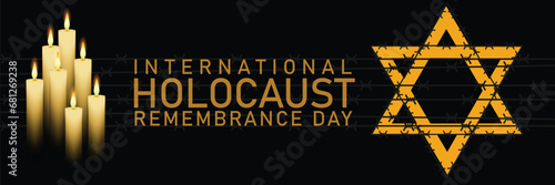 International Holocaust Remembrance Day vector. Star of David . January 27. Important day