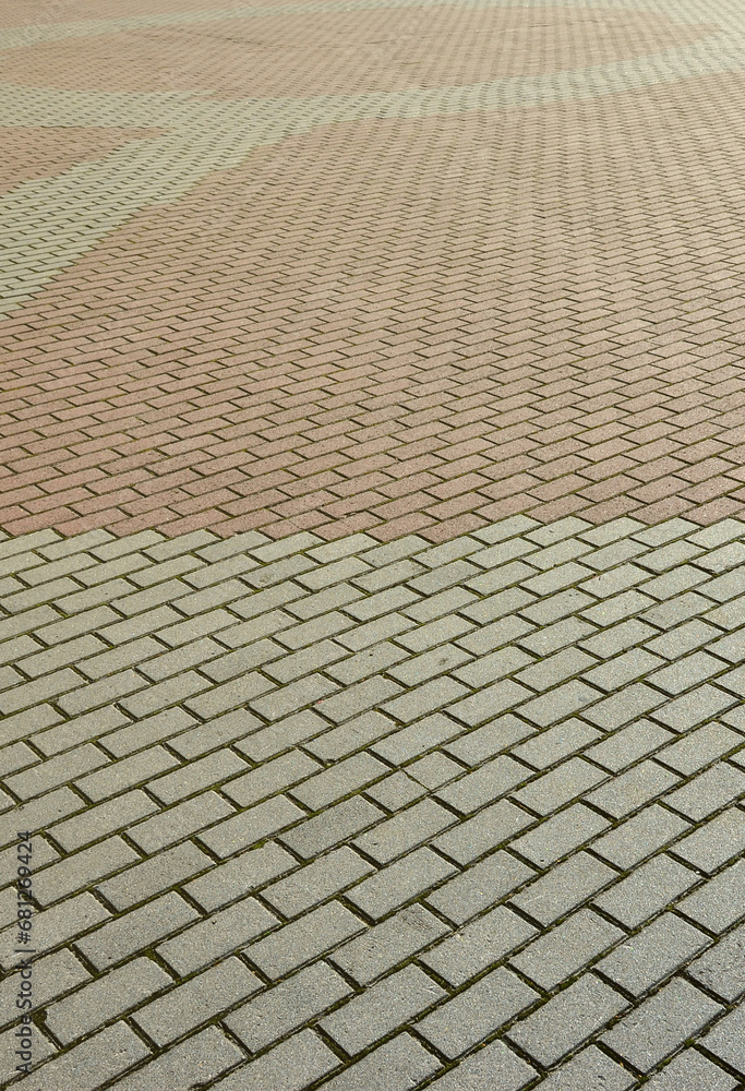 A large area, covered with a quality paving stone in daylight